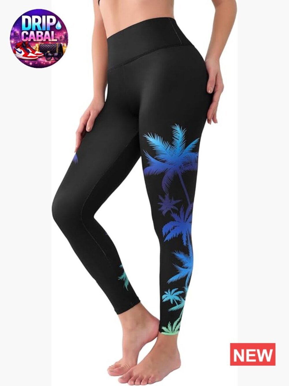 High Waisted Swim Leggings with Tummy Control UPF 50+